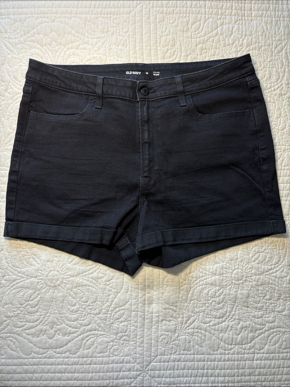 Old Navy Black Rolled Hem Denim Shorts
